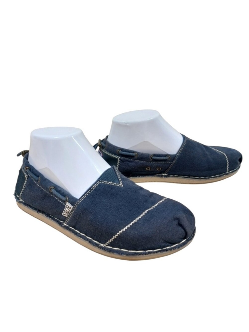 Bobs by Skechers Navy Blue Slip On Loafers Flats Women's Size 7 Arch Support